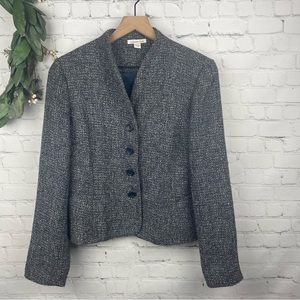 Coldwater Creek Charcoal Tweed Button-Front Women's Blazer